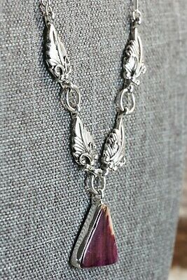 Navajo Spiny Oyster & Sterling Silver Necklace - Samuel Yellowhair