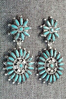 Turquoise & Sterling Silver Earrings - Nathaniel Nez