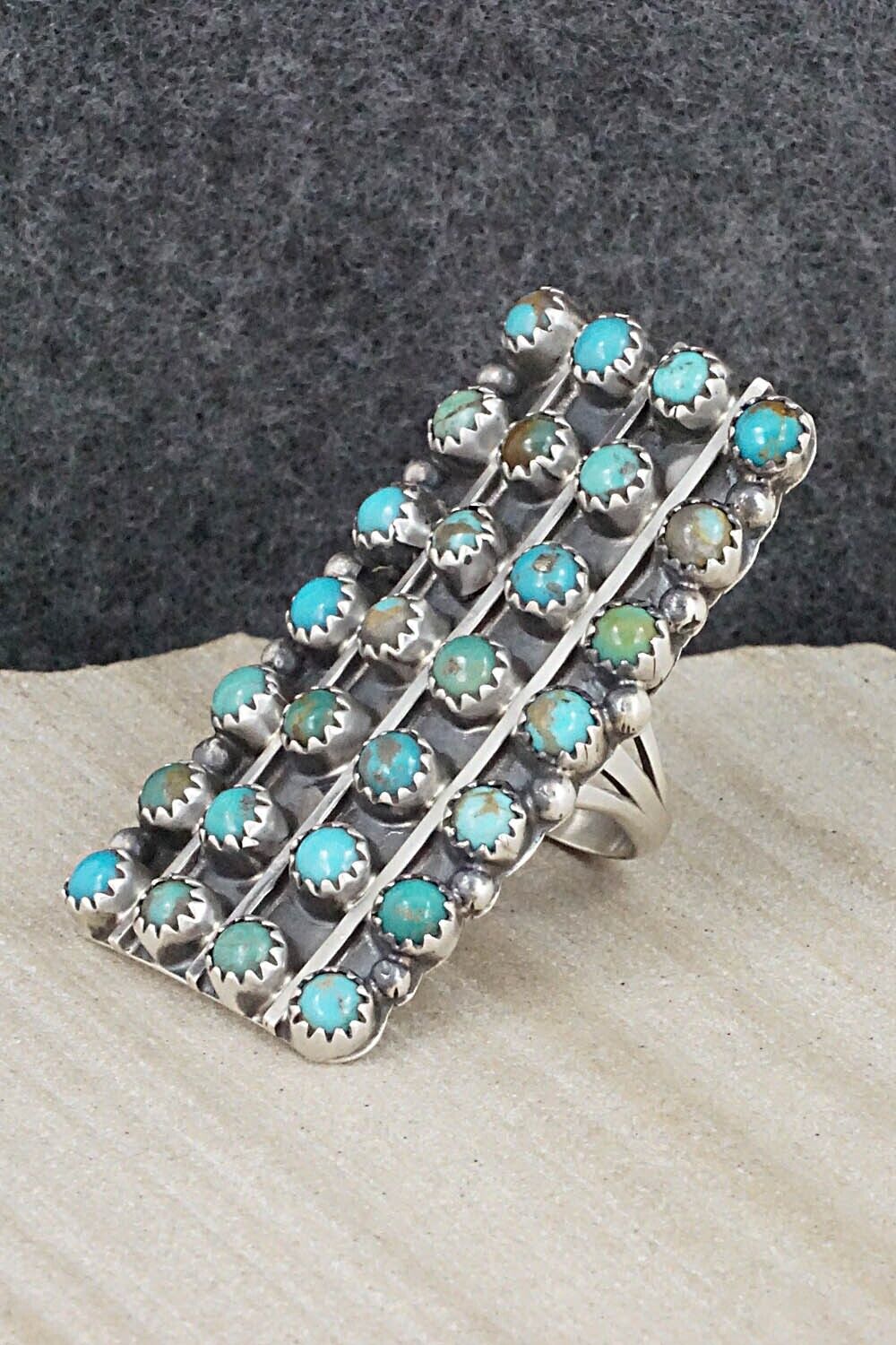 Turquoise & Sterling Silver Ring - Roberta Begay - Size 7