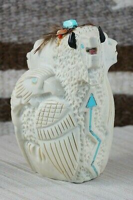 Buffalo, Horse, Chief & Eagle Navajo Fetish Carving - Ben Livingston - High Lonesome Trading