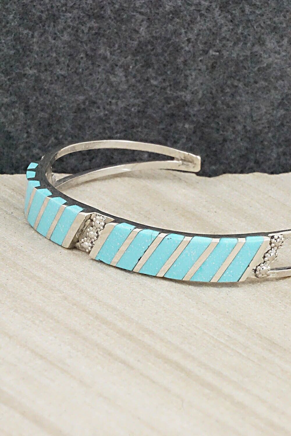 Turquoise & Sterling Silver Bracelet - Fabian Sheyka