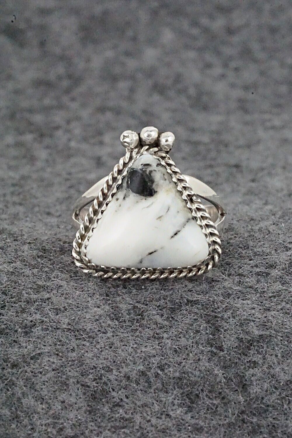 White Buffalo & Sterling Silver Ring - Judy Largo - Size 7.5