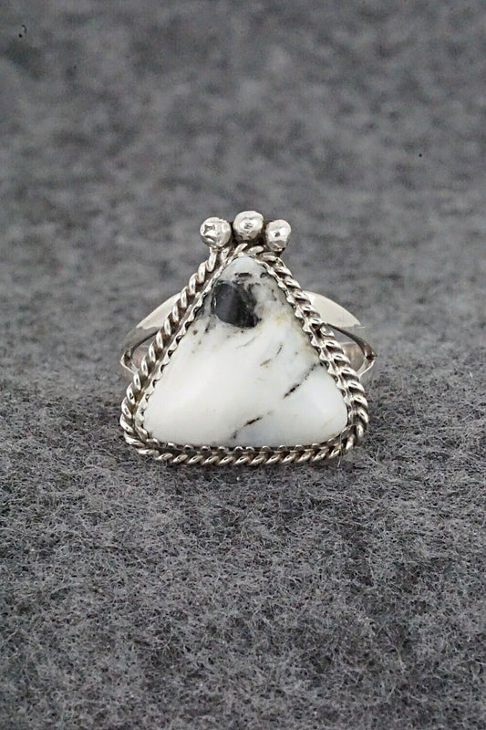 White Buffalo & Sterling Silver Ring - Judy Largo - Size 7.5