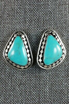 Navajo Turquoise & Sterling Silver Earrings - Sharon McCarthy - High Lonesome Trading