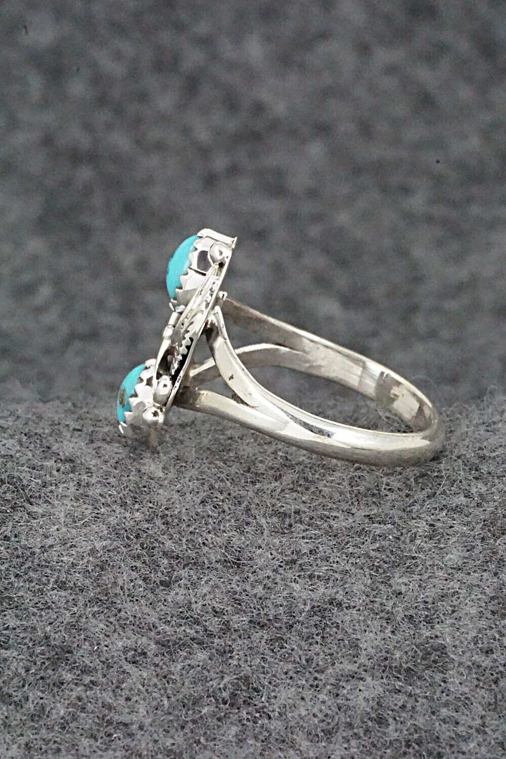 Turquoise & Sterling Silver Ring - William Begay - Size 8.25