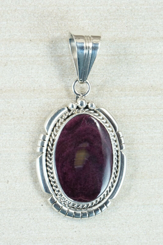 Navajo Spiny Oyster & Sterling Silver Pendant - Samuel Yellowhair