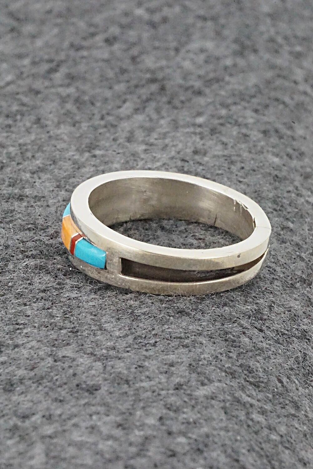 Multi-Stone & Sterling Silver Inlay Ring - Wilbert Muskett Jr. - Size 11