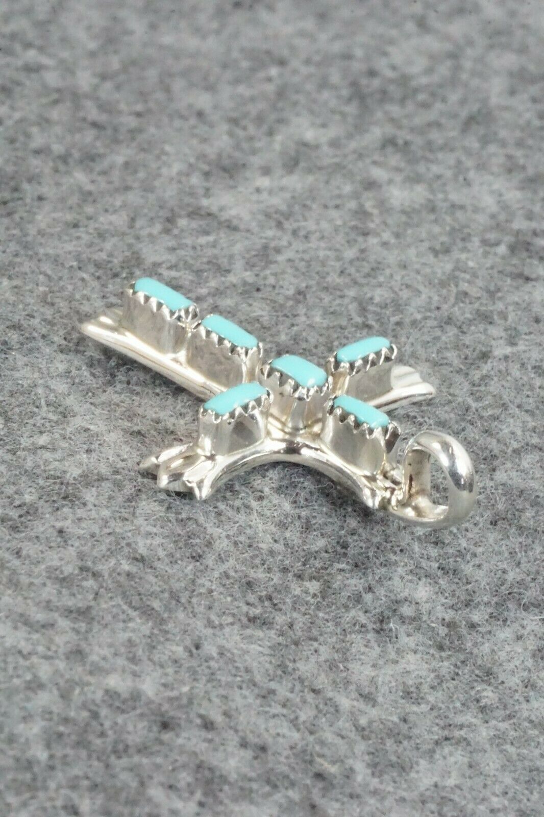Turquoise & Sterling Silver Pendant - Lupe Leekity
