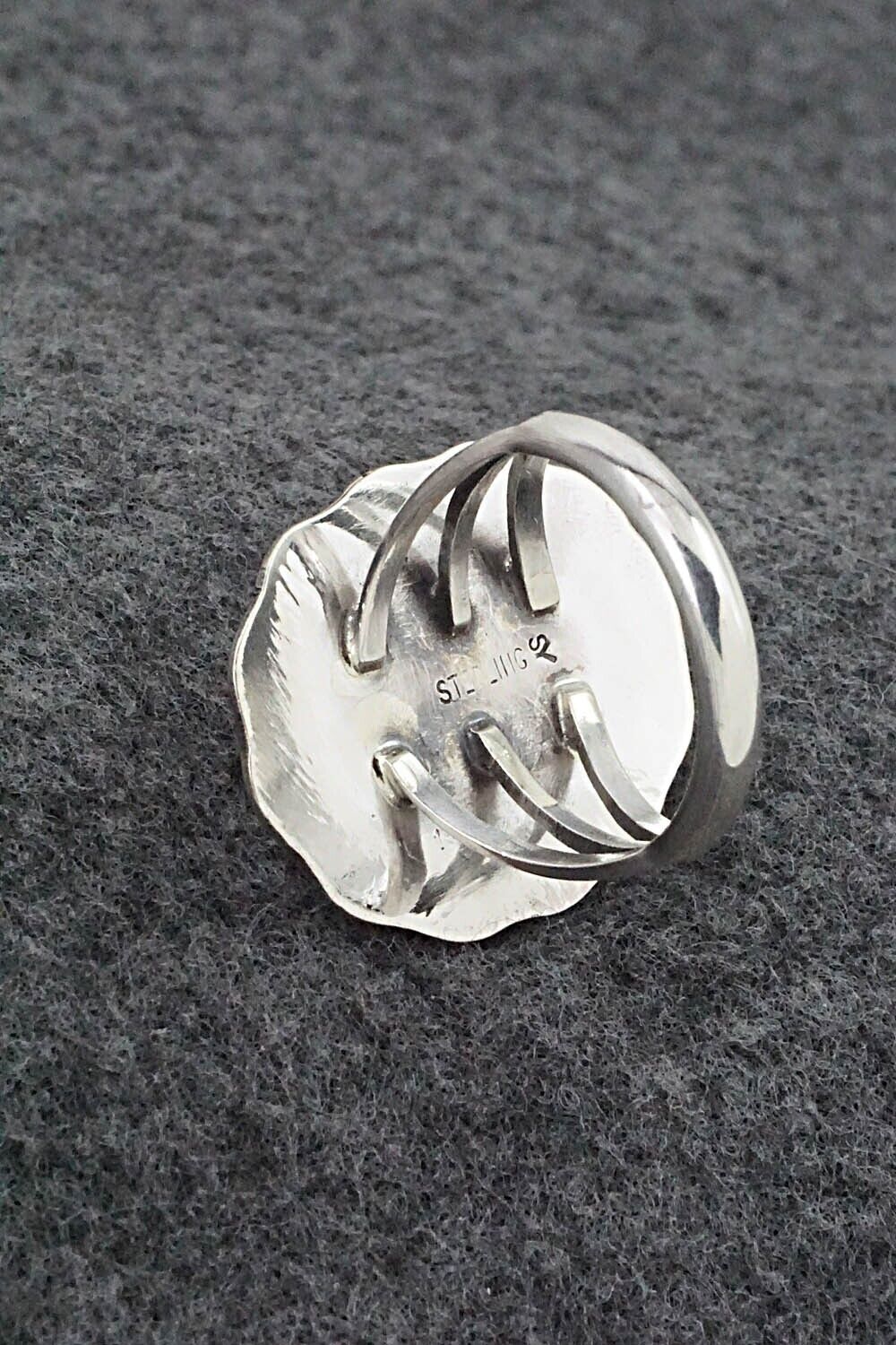 White Buffalo & Sterling Silver Ring - Samuel Yellowhair - Size 7.75