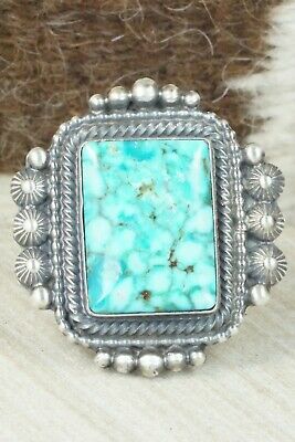 Turquoise & Sterling Silver Ring - Tom Lewis - Size 9.25