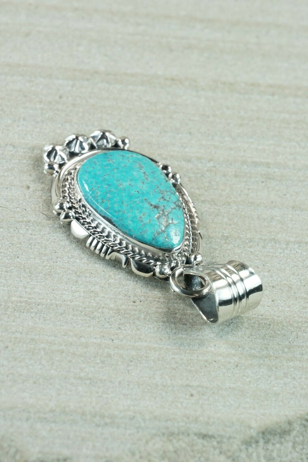 Navajo Turquoise and Sterling Silver Pendant - Bobby Platero