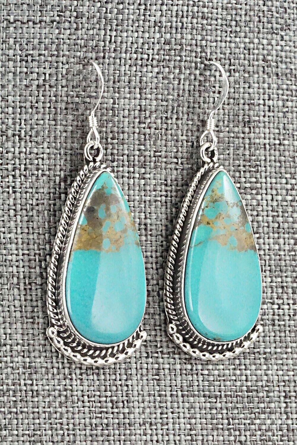 Turquoise & Sterling Silver Earrings - Verdie Betone