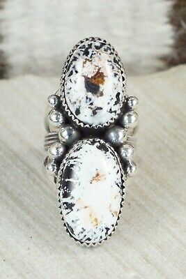 White Buffalo & Sterling Silver Ring - Alvin Joe - Size 6.25