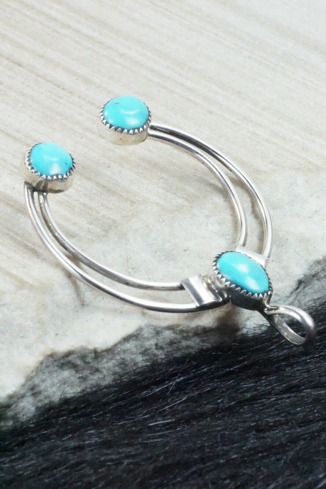 Turquoise & Sterling Silver Pendant - Priscilla Reeder