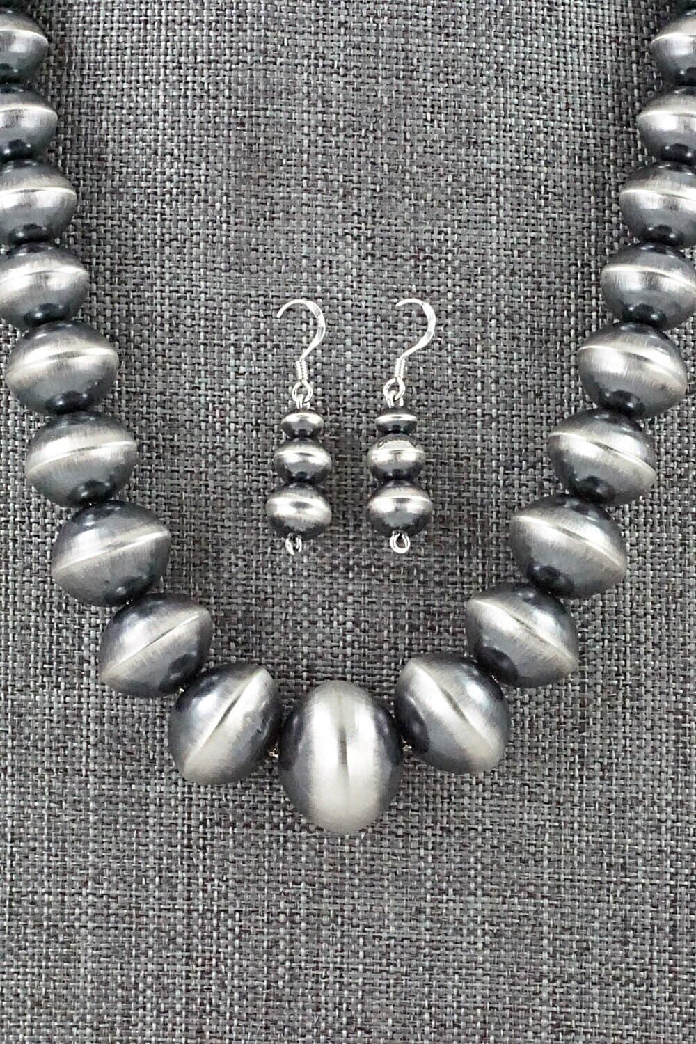 Navajo Pearl Sterling Silver Necklace Set - Preston Haley