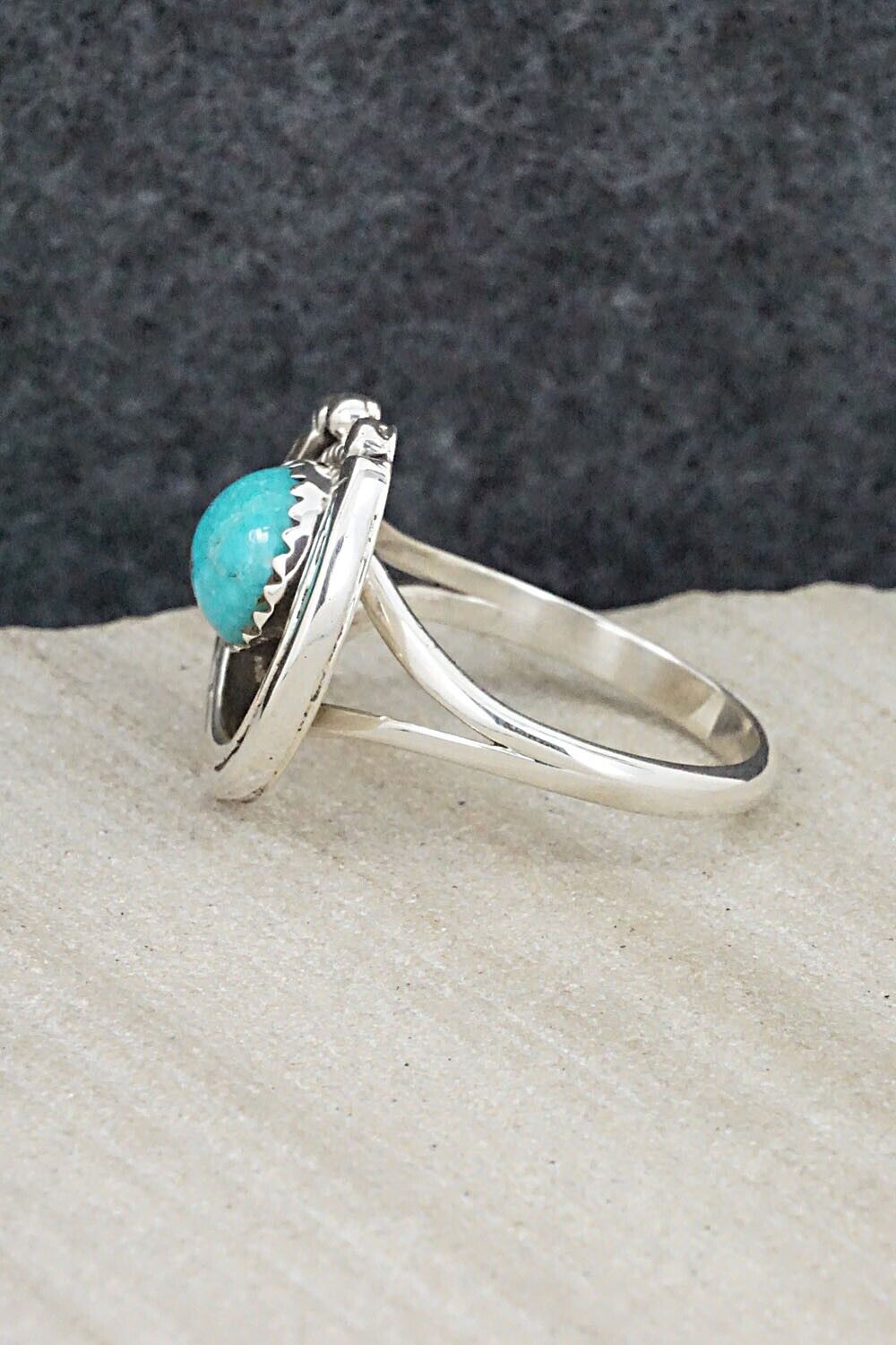 Turquoise & Sterling Silver Ring - Alice Rose Saunders - Size 8.75