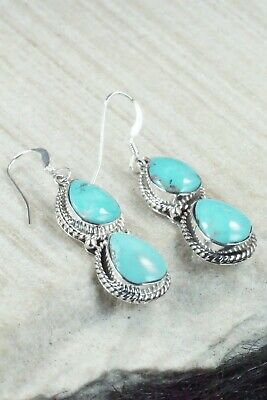 Turquoise & Sterling Silver Earrings - Verley Betone
