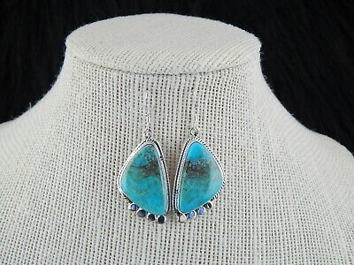 Navajo Turquoise & Sterling Silver Earrings - Genevieve Francisco - High Lonesome Trading