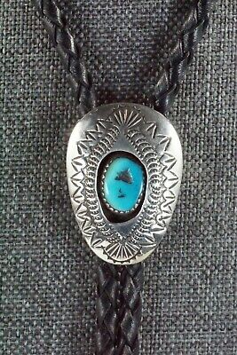 Turquoise & Sterling Silver Bolo Tie - Shirley Skeets