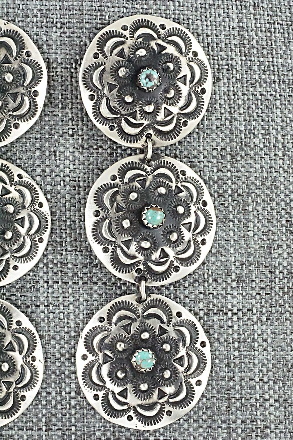 Turquoise & Sterling Silver Earrings - Leander Tahe