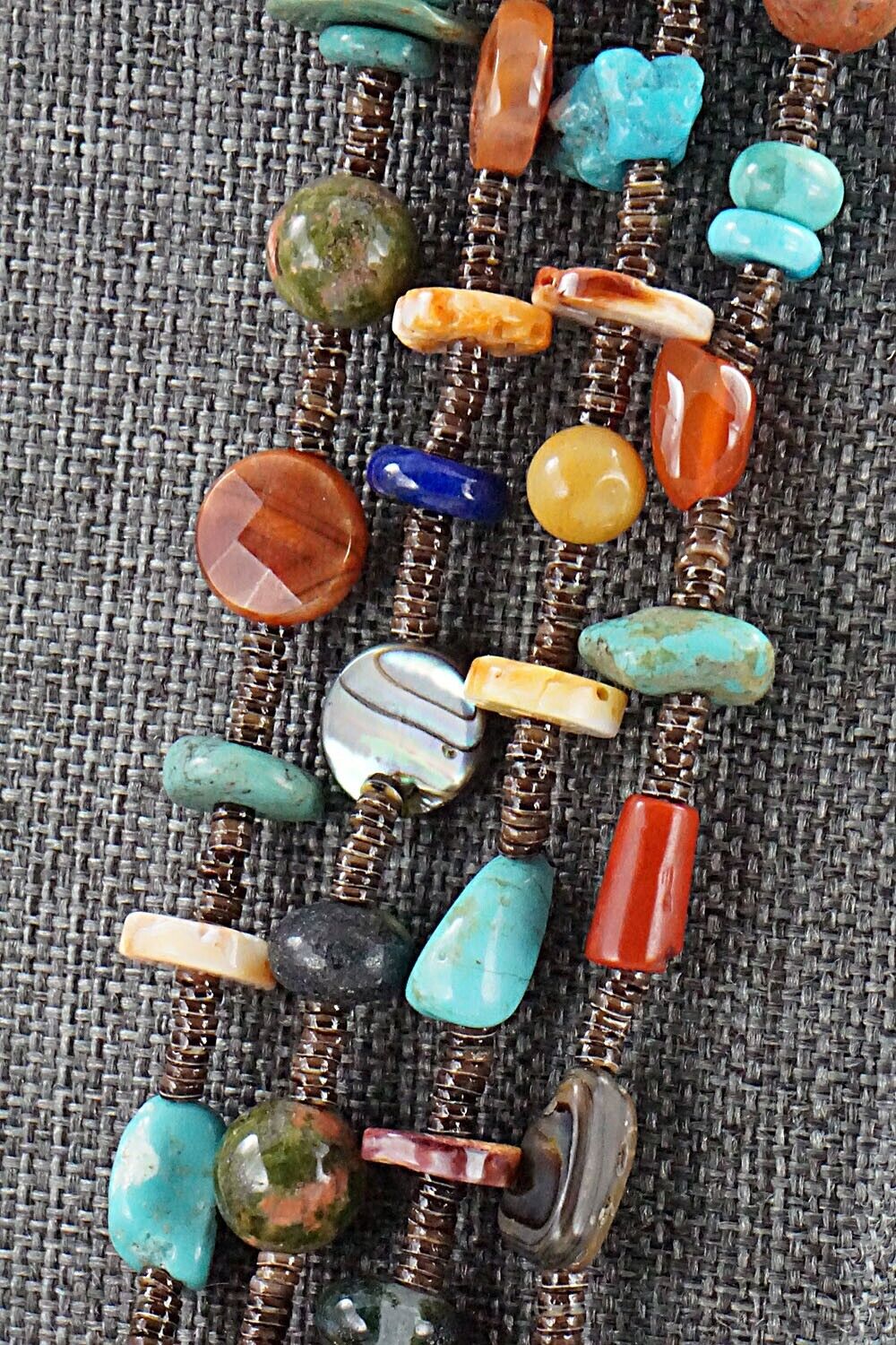 Multi Stone and Sterling Silver Necklace - Helen Tsosie