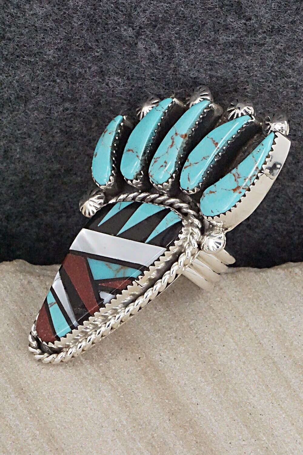 Multi-Stone & Sterling Silver Ring - Ben Livingston - Size 9.5