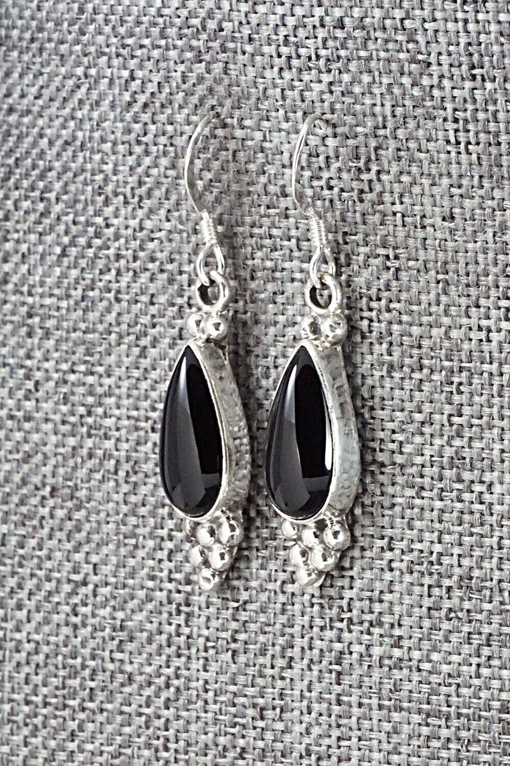 Onyx & Sterling Silver Earrings - Judy Largo