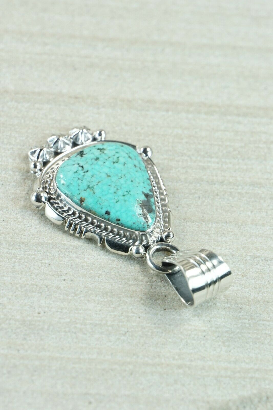 Navajo Turquoise and Sterling Silver Pendant - Bobby Platero