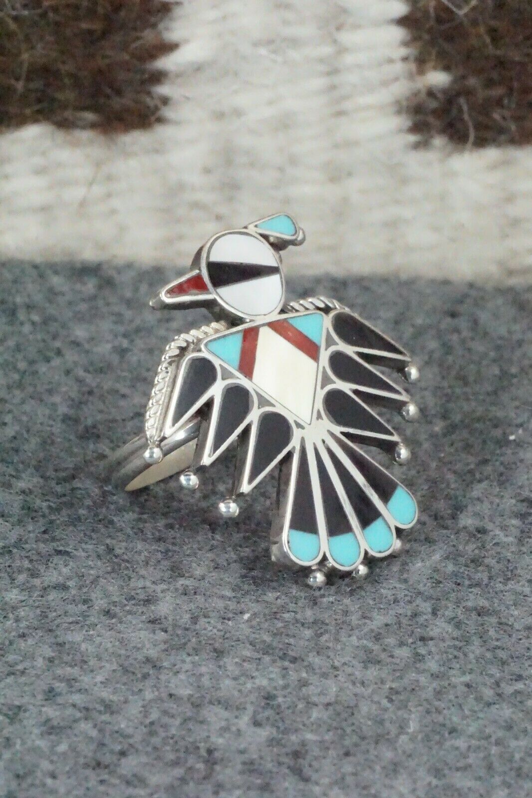 Turquoise, Mother of Pearl & Sterling Silver Inlay Jewelry Set - Adrian Wallace