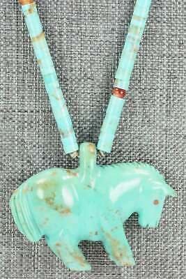 Horse Zuni Fetish Carving Necklace - Andres Quandelacy