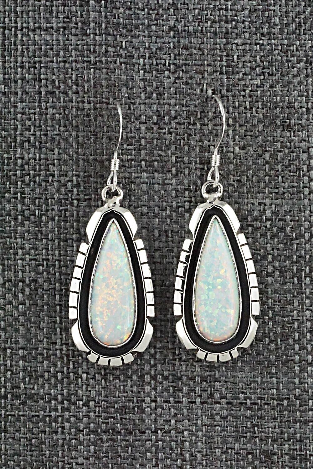 Opalite & Sterling Silver Earrings - Amos Begay
