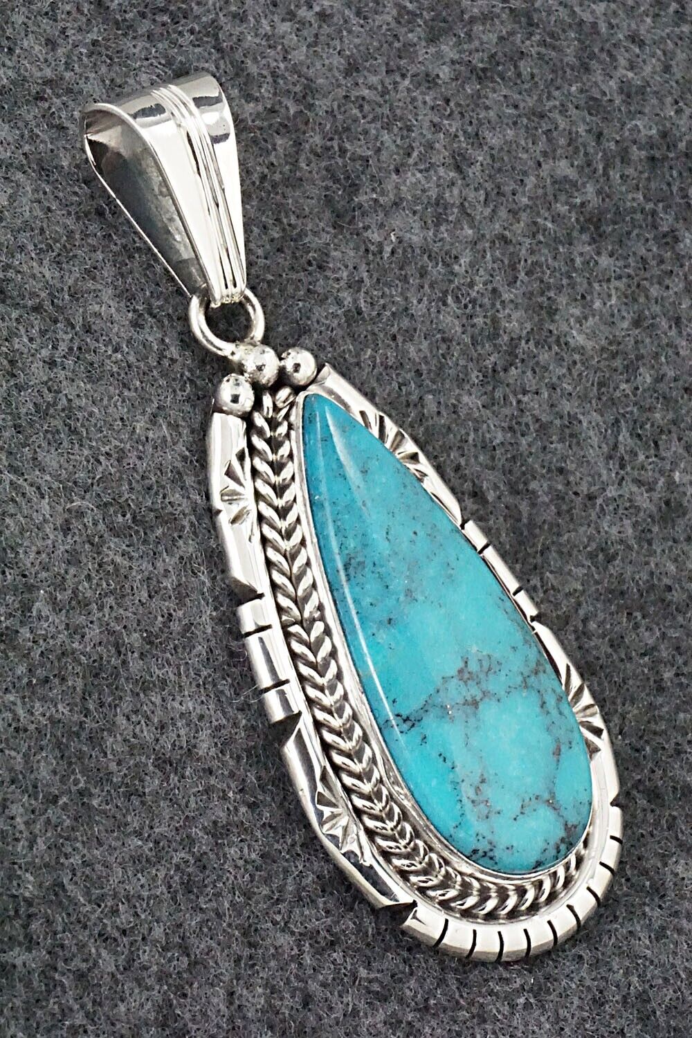 Turquoise & Sterling Silver Pendant - Samuel Yellowhair