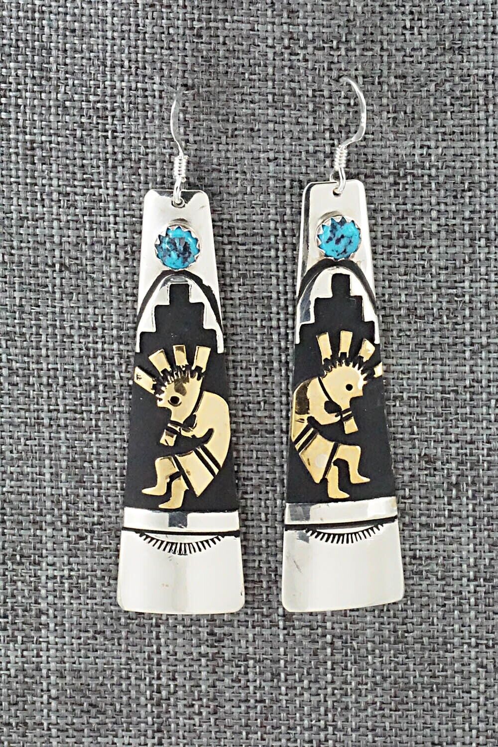 Turquoise & Sterling Silver Earrings - Rosita Singer