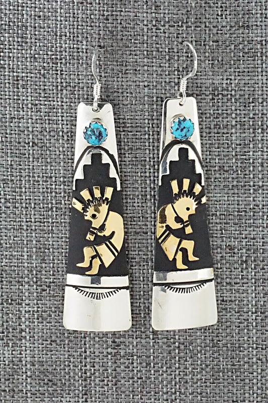 Turquoise & Sterling Silver Earrings - Rosita Singer