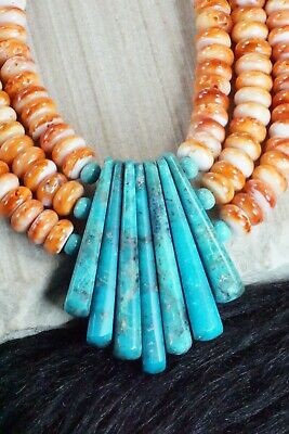 Spiny Oyster & Turquoise Necklace - Lupe Lovato