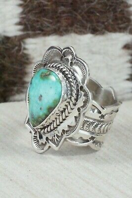 Turquoise and Sterling Silver Ring - Leonard Maloney - Size 10.5