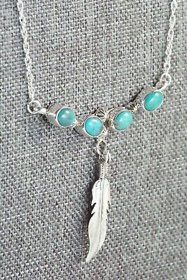 Navajo Turquoise & Sterling Silver Necklace - Verley Betone
