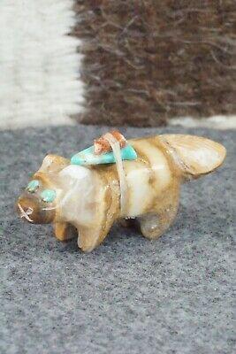 Wolf & Bear Zuni Fetish Carving - Taylor Gia - High Lonesome Trading