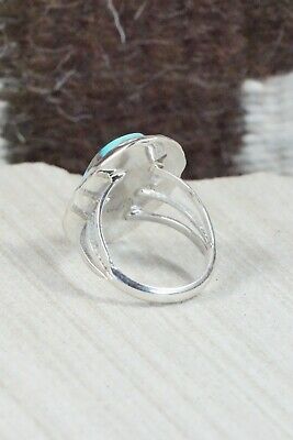 Turquoise & Sterling Silver Ring - Samuel Yellowhair - Size 8.75