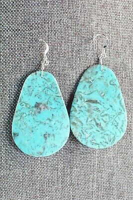 Turquoise & Sterling Silver Earrings - Lupe Lovato - Santo Domingo