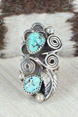 Turquoise and Sterling Silver Ring - Kenneth Jones - Size 7.25 - High Lonesome Trading