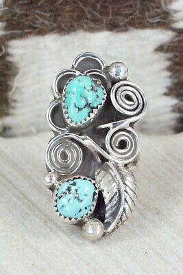 Turquoise and Sterling Silver Ring - Kenneth Jones - Size 7.25