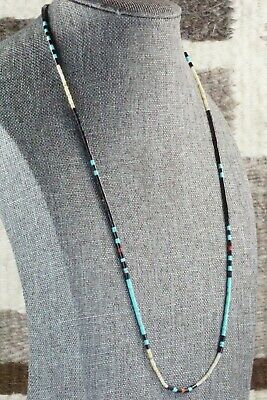Turquoise, Shell, Coral & Sterling Silver Necklace - Esquipula Tenorio