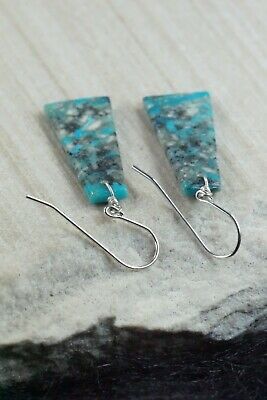 Turquoise & Sterling Silver Earrings - Lester Abeyta - Santo Domingo