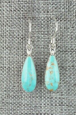 Turquoise & Sterling Silver Earrings - Kenneth Bitsie