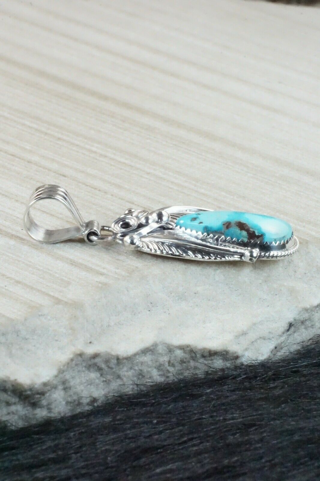 Turquoise & Sterling Silver Pendant - Davey Morgan
