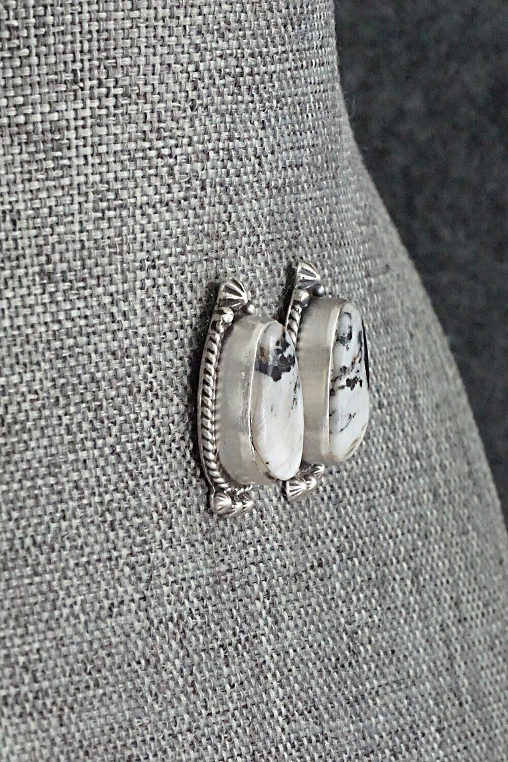 White Buffalo & Sterling Silver Earrings - Sheena Jack