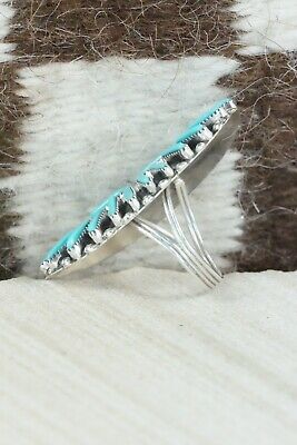 Turquoise & Sterling Silver Ring - Charlie John - Size 8