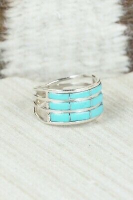 Turquoise & Sterling Silver Ring - Claresse Kylestewa - Size 6.75