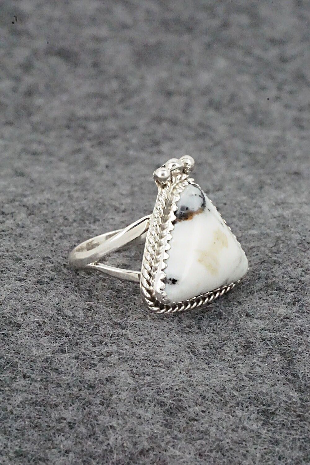 White Buffalo & Sterling Silver Ring - Judy Largo - Size 5.5